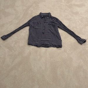 Navy Blue & White Flannel Shirt